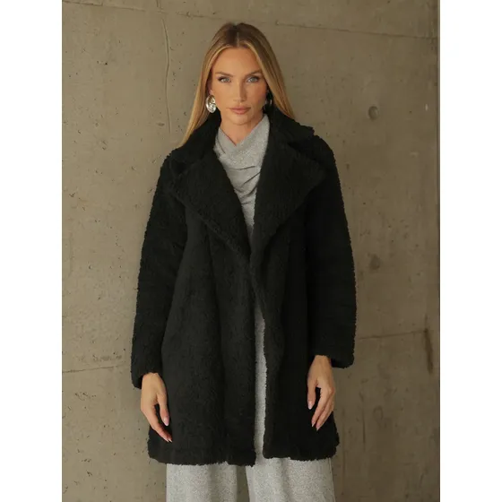 Sobretudo Casaco Pelo Sintético Sherpa Teddy Feminino Frio