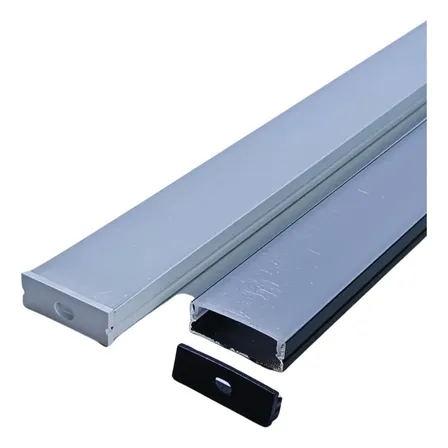Kit Perfil Sobrepor 30x10mm Aluminio Para Fita Led 3 Metros