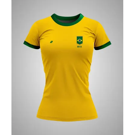Camiseta Brasil Feminina Camisa Torcida Dry Fitness Blusinha