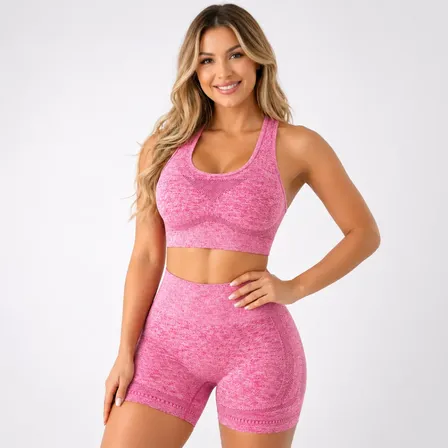 Conjuntos Fitness Feminino Top E Shorts Levanta Bumbum