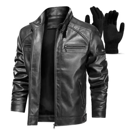 Jaqueta De Couro Masculino Slim Grossa Frio Inverno Moderna