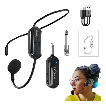 Microfone Sem Fio Headset Aula Conferencia Professor Show
