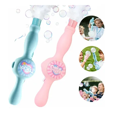Brinquedo Varinha Máquina Bolha Sabão Com Fumaça Infantil
