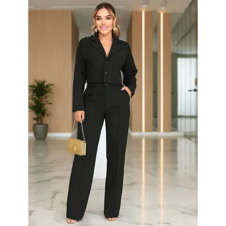 Conjunto Feminino Calça E Blazer Alfaiataria Social Terninho