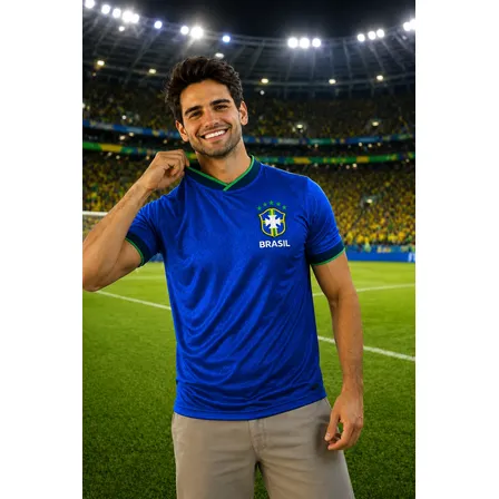Camiseta Amarela Torcedor Brasil Fitness Camisa P,m,g,gg,xg