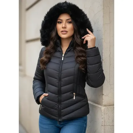 Jaqueta Blusa Feminina Puffer Forrada Impermeável Inverno