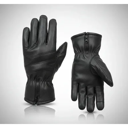 Luva Motoqueiro Proteção Contra Frio Couro Moto Térmica Par