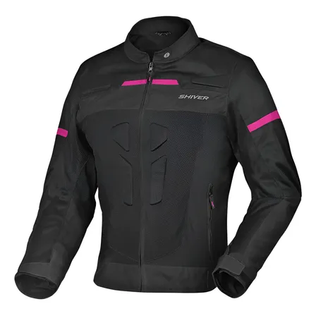 Jaqueta Moto Feminina Pto/rosa Ventilada Com Proteção Shiver