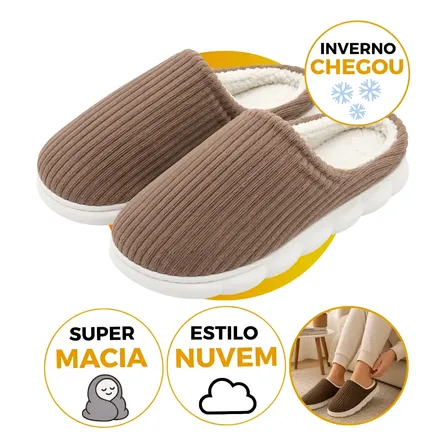 Pantufa Chinelo Nuvem Inverno Antiderrapante Confortável