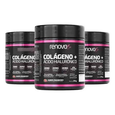 Kit 3 Colágenos Verisol + Ácido Hialurônico Renova Be