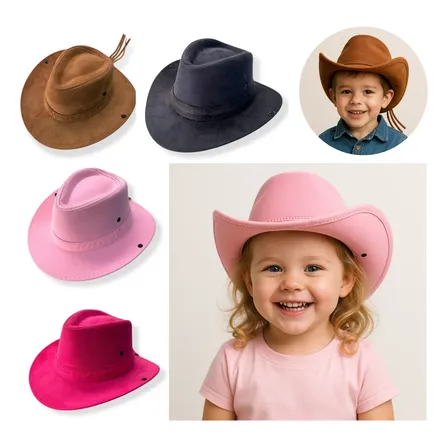 Chapéu Cowboy Festa Junina Infantil Camurça Ana Castela Peão