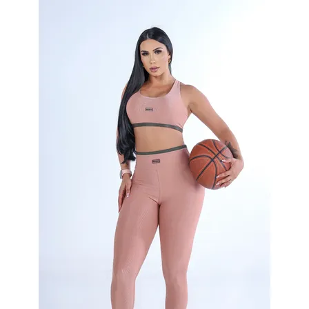 Conjunto Academia Feminino Legging Top Modelador Blackout