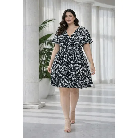 Vestido Plus Size Soltinho Fresco Casual Tamanho Grande