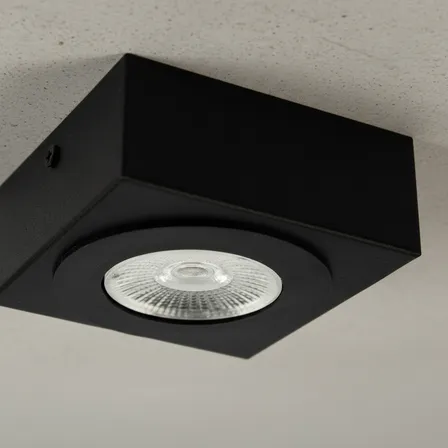 4x Spot Slim Sobrepor Teto Beiral 5w Preto Externo