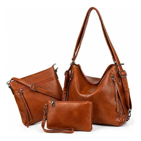 3 Peças Bolsa Transversal Feminina Mochila De Mão Carterira