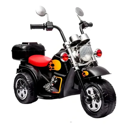 Mini Moto Motinha Elétrica Infantil Bateria 6v Led 3 Rodas Cor Clássica / Preta