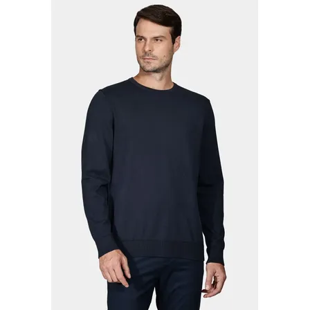 Tricot Aramis Manga Longa Gola Careca Marinho