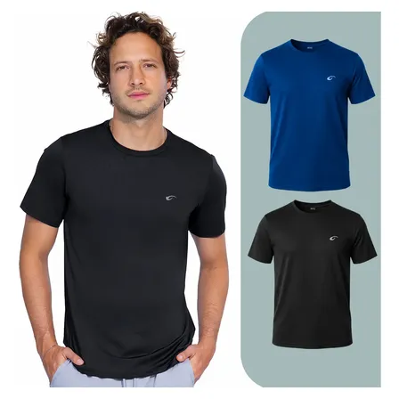 Kit 2 Camisetas Masculina Academia Dry Slim Fit Treino