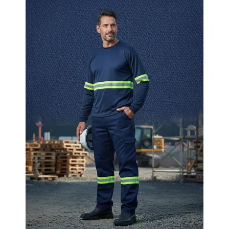 1 Kit Calça + Camiseta Trabalho Profissional Faixa Refletiva