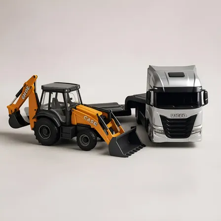 Caminhao Iveco Hi Way Plataforma Retroescavadeira Case