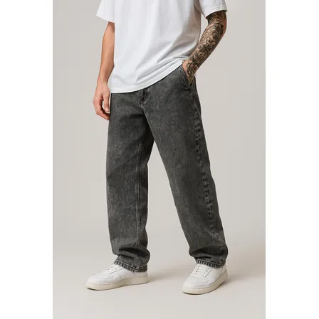 Calça Balão Jeans Masculina Baggy Larga Streetwear Estonada