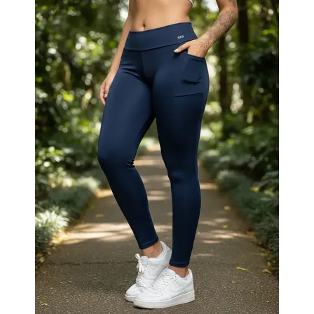 Calça Legging Bolso Gkd Cintura Alta Leg Zero Transparência