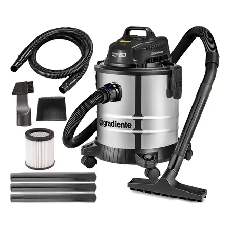 Aspirador De Pó E Água Profissional Aço Inox 20 Litros 1200w