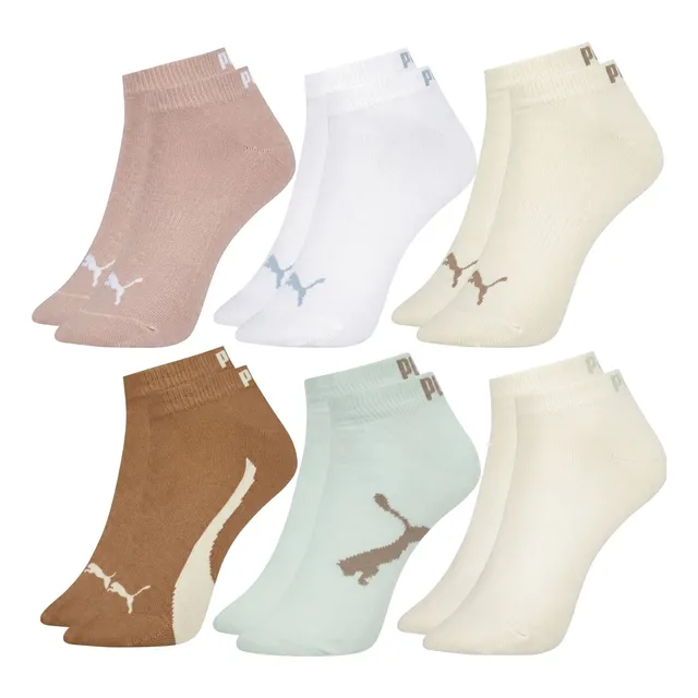6 Pares Meias Puma Original Cano Baixo Curto Soquete Algodão