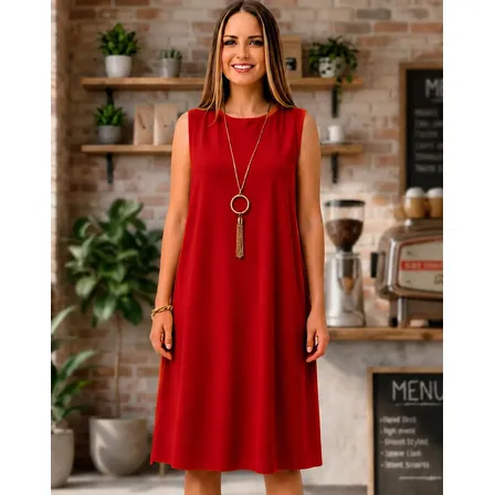 Vestido Soltinho Midi Longuete Rodado Regata Fesquinho Plus