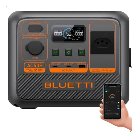 Estação De Energia Ac50p Bluetti Portátil 504wh 700w Potente