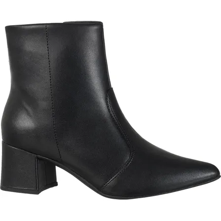 Bota Feminina Bico Fino Cano Curto Salto Clássica Elegante