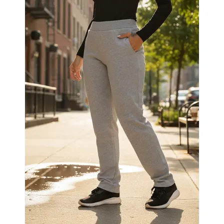 Calça Feminina Moletom Pa Peluciado Bolso Cós Largo Bainha