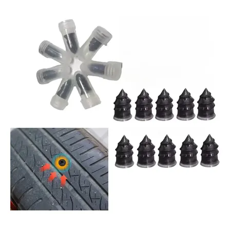 Kit Reparo Para Pneu Com 10 Pçs Tipo Parafuso P/ Carro Moto