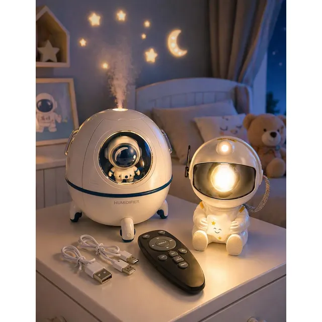 Kit Luminária Astronauta Led + Umidificador Astronauta
