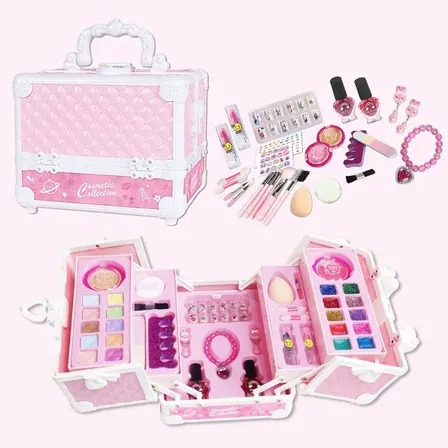 Conjunto De Maquiagem Infantil Com 48 Peças, Lavável