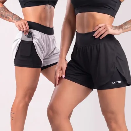 Kit 2 Short Duplo 2 Em 1 Moda Feminina Short Para Academia