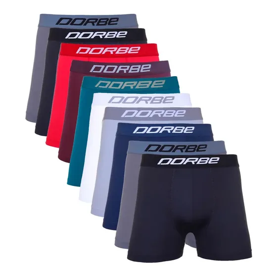 Kit 10 Cuecas Boxer Box Dorbe Microfibra Conforto Masculina