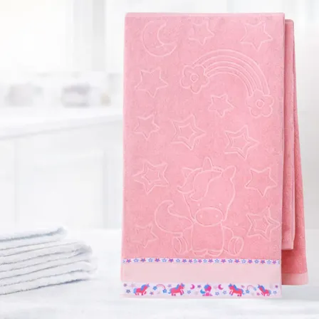 Toalha De Banho Infantil Bebe Estampas Jaquard Pinte E Borde