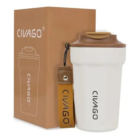 Copo Térmico Inox 380ml Com Tampa Para Café E Chá