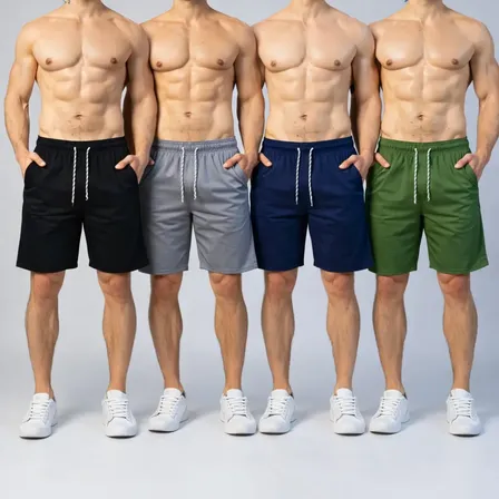 Kit 4 Shorts Tactel Masculino Academia Treino Casua Praia