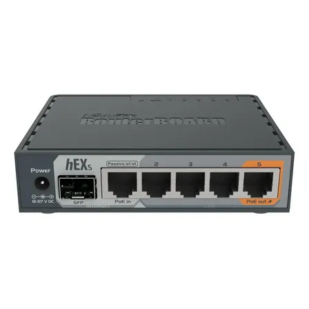 Roteador MikroTik RouterBOARD hEX S RB760iGS cinza