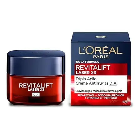 Creme Facial Anti-idade, Com Pro-xylane E Ácido Hialurônico, Corrige Rugas E Flacidez, Revitalift Laser X3 L'oréal Paris 50ml Todo Tipo De Pele Dia
