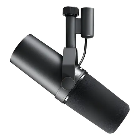 Microfone Dinâmico Shure Sm7b Estúdio Podcast Preto Som Profissional Isolamento Ruído Versátil