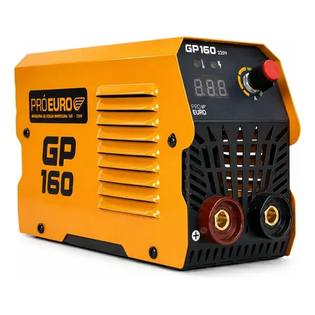 Máquina Inversora de Solda Elétrica GP 160a MMA Eletrodo TIG-Lift Cor Laranja Pró Euro