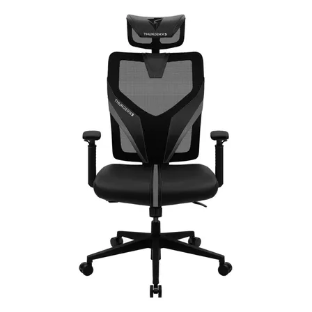 Cadeira Ergonômica Gamer E Para Escritório Thunderx3 Yama1 Preta Com Tela Mesh Preto Malha