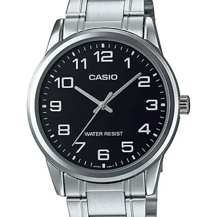 Relógio Casio Masculino Collection Prata Mtp-v001d-1budf Prateado Preto