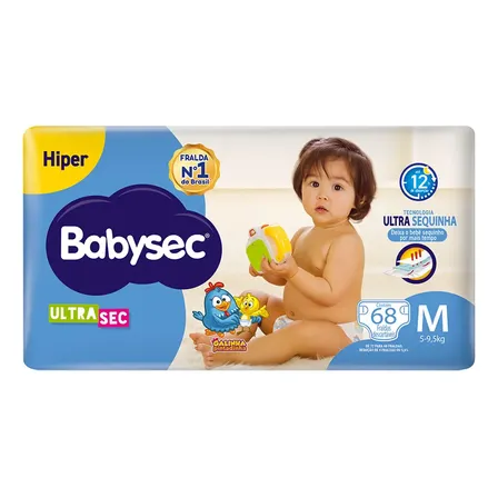 Fralda Babysec Ultrasec Galinha Pintadinha Tamanho M 68 Unid