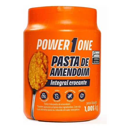 Pasta de Amendoim Crocante Integral Power 1 One Pote 1,005kg