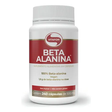 Beta Alanina 500mg 240 Capsulas Vitafor Sabor Sem Sabor
