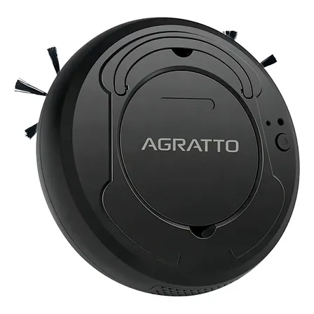 Aspirador de Pó Robô 3 em 1 Varre Aspira Limpa Praticci Preto Bivolt Agratto Aar01i-04